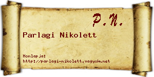 Parlagi Nikolett névjegykártya